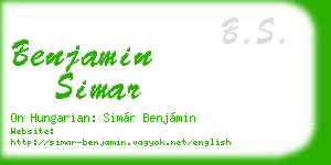 benjamin simar business card